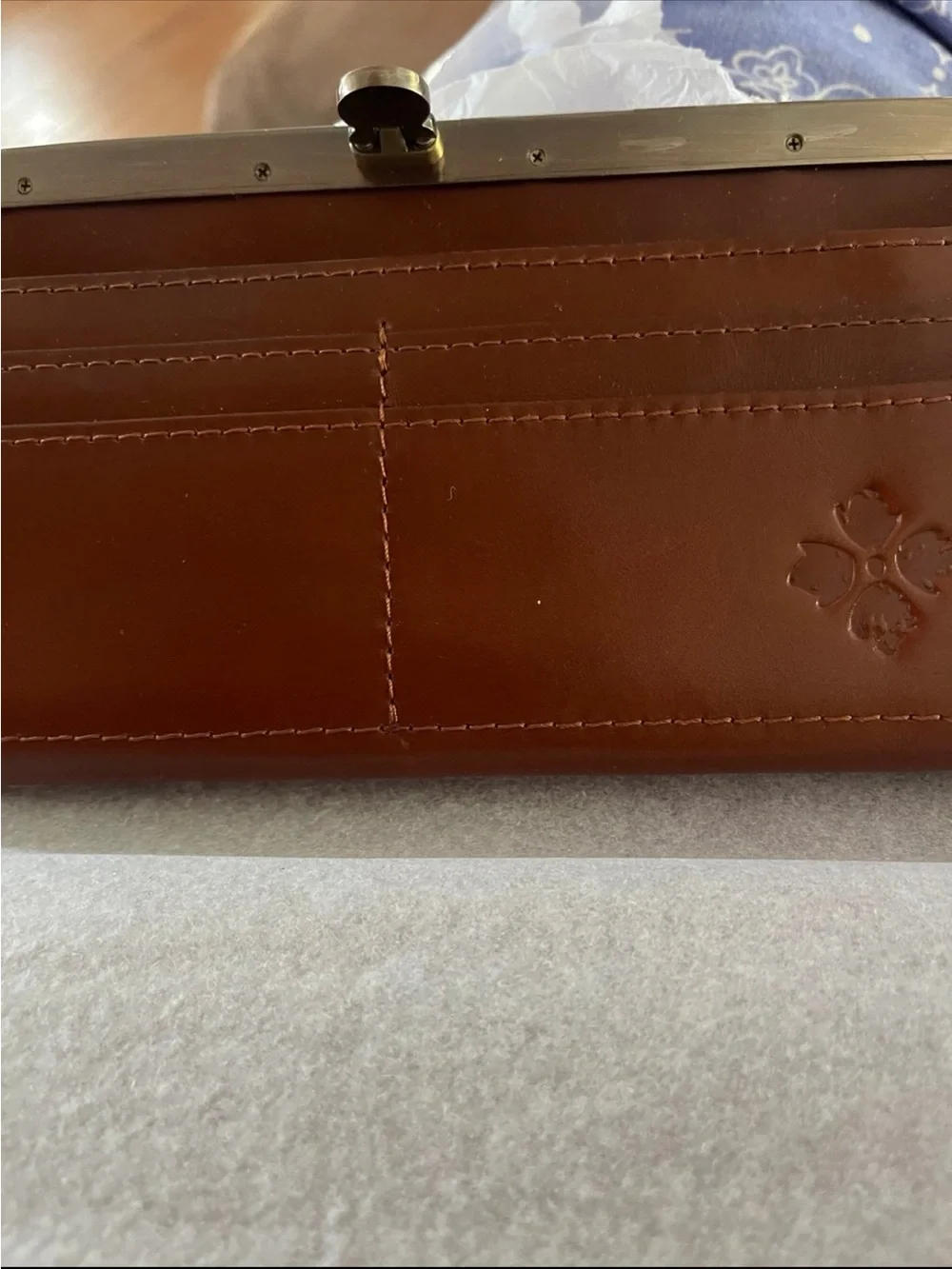 Patricia Nash Cauchy Tooled Floral Leather wallet color Florence gold